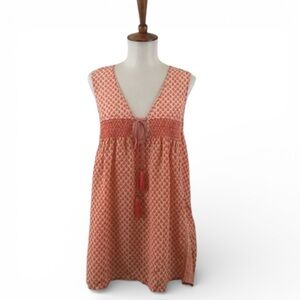 Tracy Reese Plenty 100% Silk Blouse Smocked Sleeveless ‎ Boho Preppy Retro